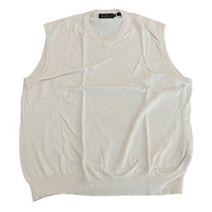 Bugatchi Uomo Men's White Sweater Vest, Size L (Stains)